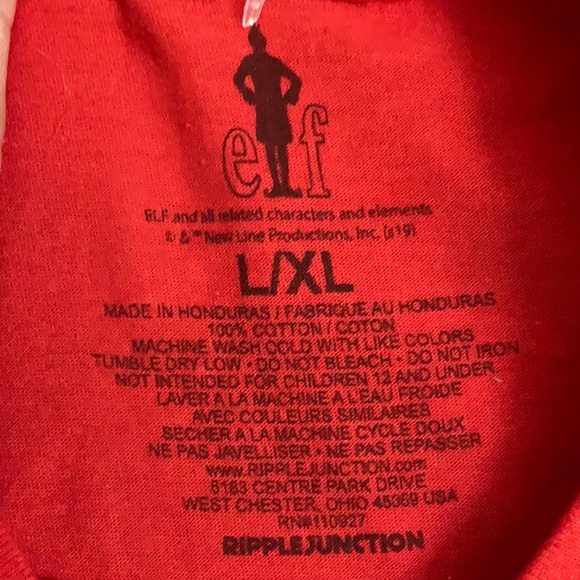 NWOT Buddy the Elf Tee Unisex L/XL - Picture 3 of 7